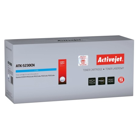 Activejet cartucho de tóner atk-5230cn (repuesto kyocera tk-5230c supreme 2200 páginas azul)
