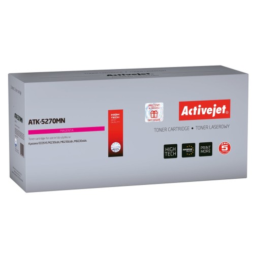 Tóner activejet atk-5270mn (reemplazo para kyocera tk-5270m - supreme - 6000 páginas magenta)
