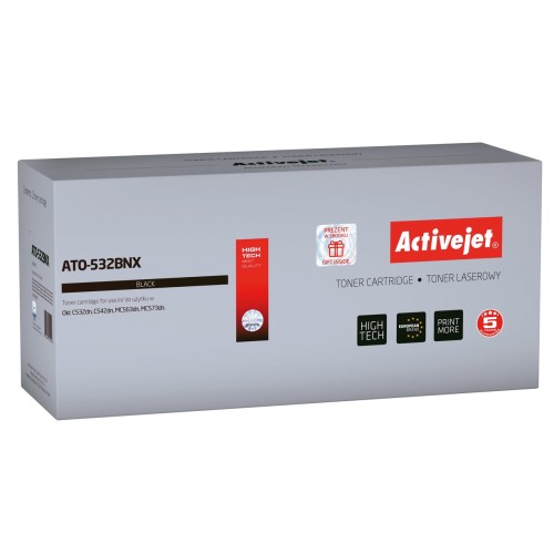 Tóner activejet ato-532bnx (reemplazo para oki 46490608 - supreme - 7.000 páginas - negro)