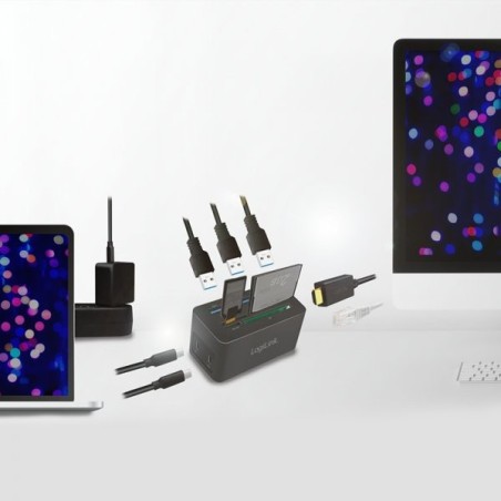 Logilink docking usb 3.2 (g1) hdmi, 10 puertos, pd4, negro