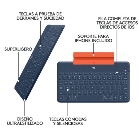 Teclado español logitech keys-to-go azul bluetooth 920-010044