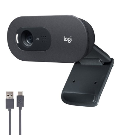 Logitech webcam hd c505 negra 720p/30fps/micro largo alcance/usb-a 960-001364