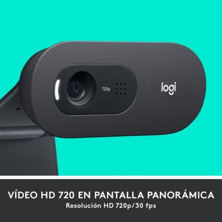 Logitech webcam hd c505 negra 720p/30fps/micro largo alcance/usb-a 960-001364