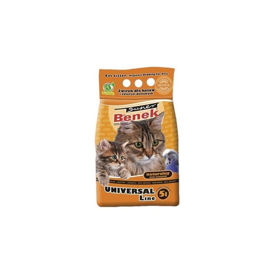 Certech super universal benek natural - arena aglomerante para gatos 5l