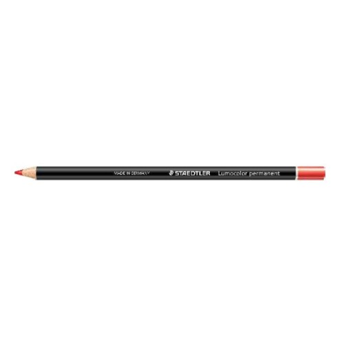 Pack de 12 unidades staedtler lápiz lumocolor permanent glasochrom marcador en seco rojo