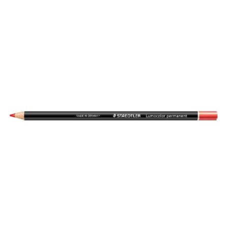Pack de 12 unidades staedtler lápiz lumocolor permanent glasochrom marcador en seco rojo