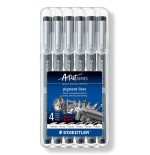 Staedtler rotuladores pigment liner 308 estuche de 6 anchos de línea surtidos negro