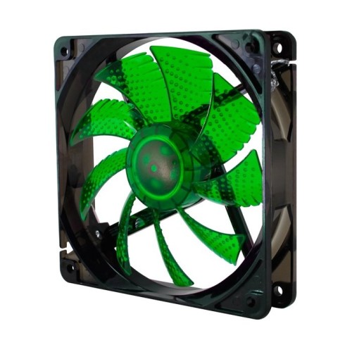 Nox ventilador caja coolfan 12x12 led 19 dba. verde