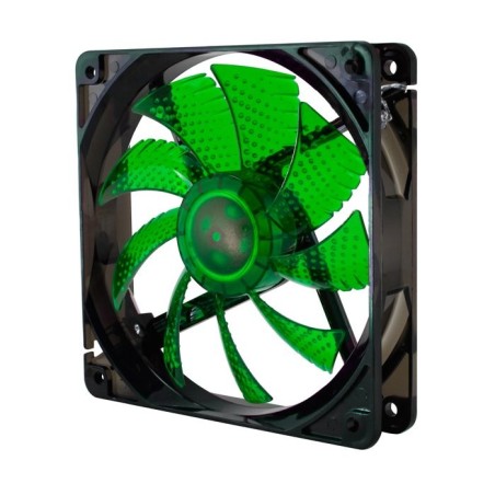 Nox ventilador caja coolfan 12x12 led 19 dba. verde