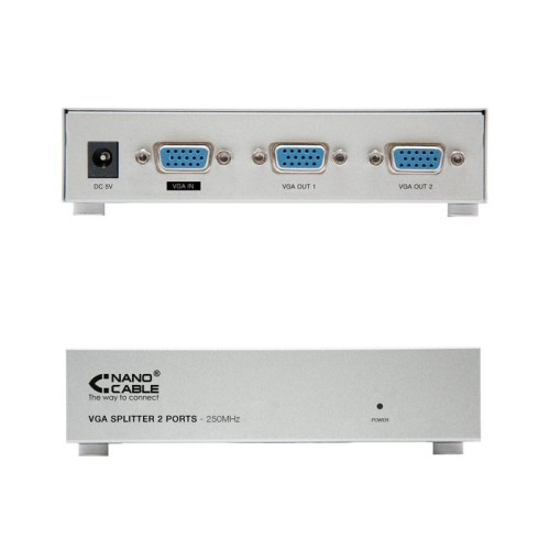 Nanocable duplicador svga para 2 monitores con alimentacion