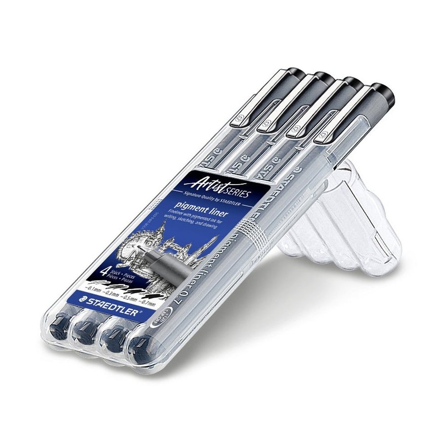 Staedtler pigment liner negro caja 4pcs