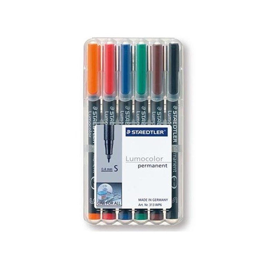 Staedtler rotuladores permanentes lumocolor s perm 6st
