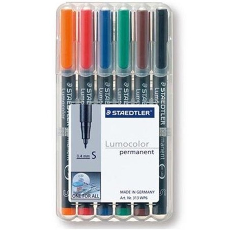 Staedtler rotuladores permanentes lumocolor s perm 6st