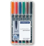 Staedtler rotuladores permanentes lumocolor s perm 6st