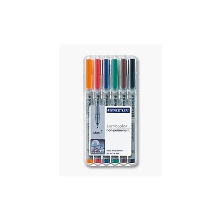 Staedtler rotuladores lumocolor f nonperm 6st