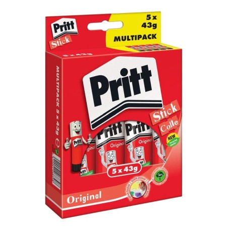 Paquete múltiple de barras de pegamento pritt 5 st x 43 g, 9h ps8bf