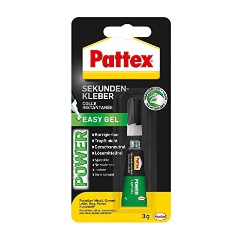 Superpegamento pattex power easy gel, tubo, 3g