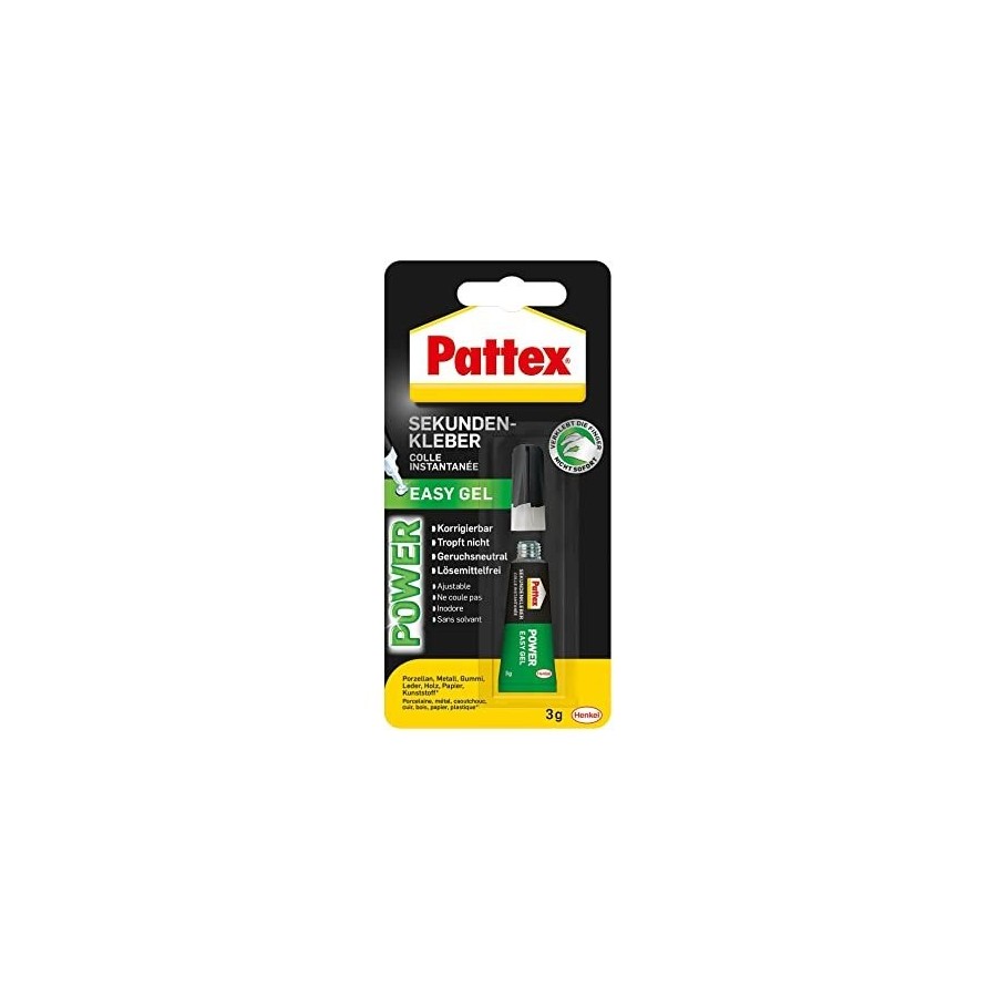 Superpegamento pattex power easy gel, tubo, 3g