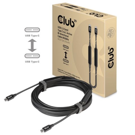 Cable de conexión club3d usb 3.2 tipo c  tipo c activo 5m m/m retail