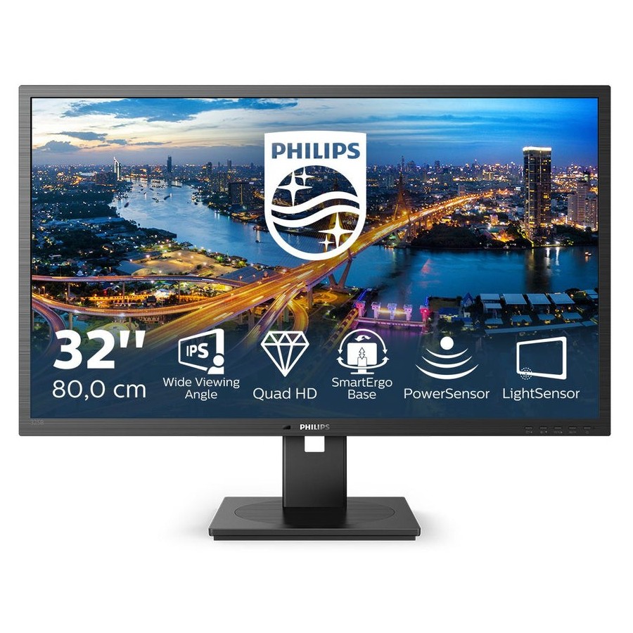 Monitor philips profesional 325b1l 31.5'/ qhd/ multimedia/ negro