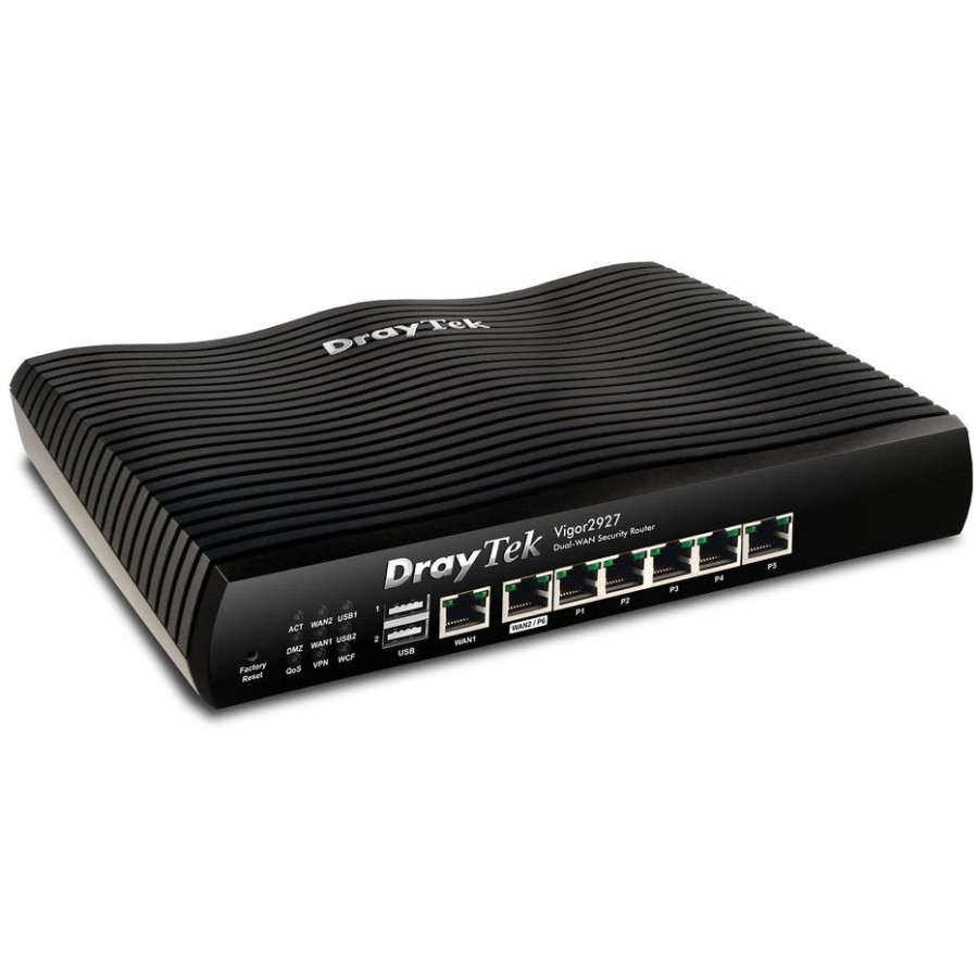 Draytek vigor 2927 vpn firewall router 1xrj-45 1gbps wan 5xrj-45 1gbps lan 2x usb 2.0