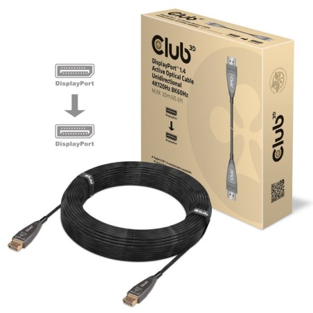 Club3d displayport cable 1.4 aktiv optico 20m 4k120hz st/st retail
