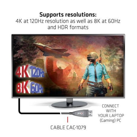 Club3d displayport cable 1.4 aktiv optico 20m 4k120hz st/st retail