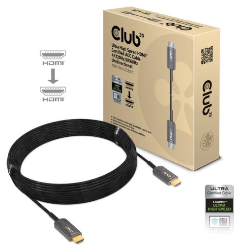 Club3d cable hdmi a - a 2.1 aktiv optico. 8k60hz  uhd 10 meter retail