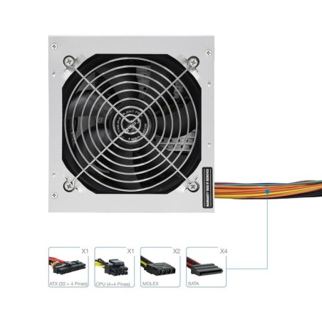 Tooq ecopower ii fuente de alimentacion 500w atx 1.3 12v - ventilador silencioso 120mm