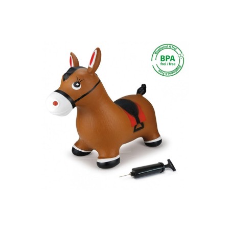 Caballo saltarín con bomba de aire marrón jamara
