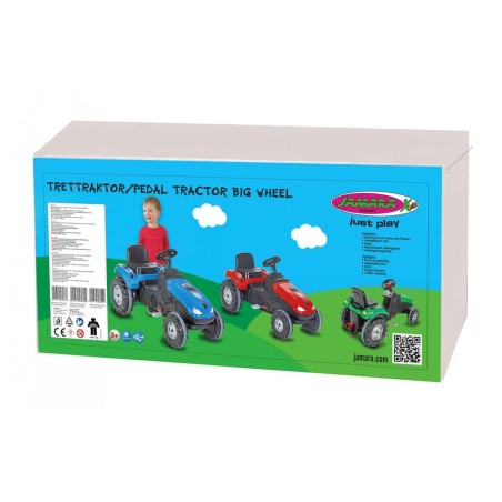 Tractor de pedal jamara rueda grande azul