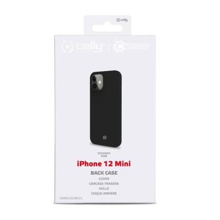 Funda celly cromo iphone 12 mini negra