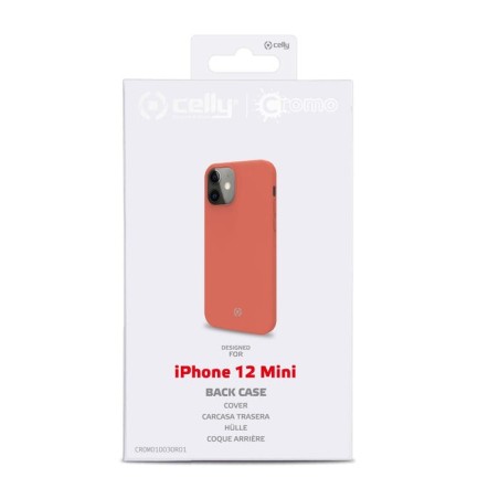 Funda celly cromo iphone 12 mini naranja