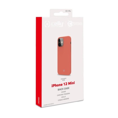 Funda celly cromo iphone 12 mini naranja