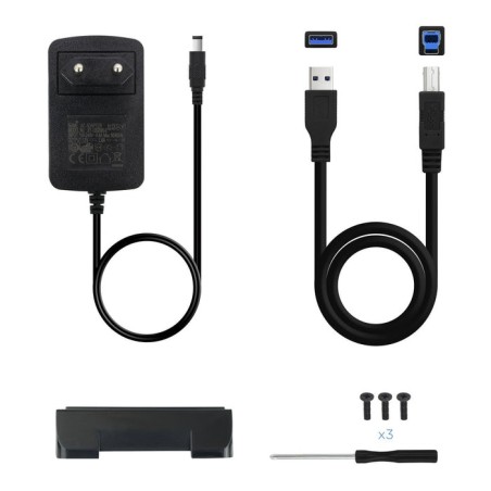 Tooq carcasa externa hdd 3.5" sata usb 3.0 con soporte - negro