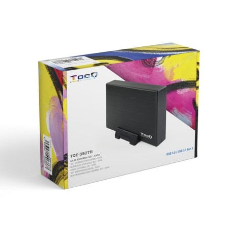 Tooq carcasa externa hdd 3.5" sata usb 3.0 con soporte - negro