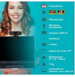 Webcam nilox nxwca01 fhd 1080p con microfono enfoque automatico