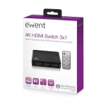 Ewent ew1282 switch hdmi 4k 3x1con mando distancia