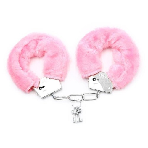 Esposas de metal para muñecas con pelo rosa