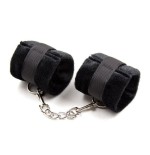Esposas de tela con velcro para muñecas con pelo largo negro