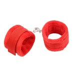 Esposas de tela con velcro para muñecas con pelo largo rojo