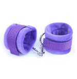 Esposas de tela con velcro para muñecas con pelo largo púrpura