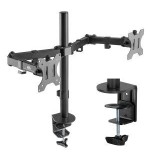 Soporte de sobremesa maclean para 2 monitores lcd mc-884
