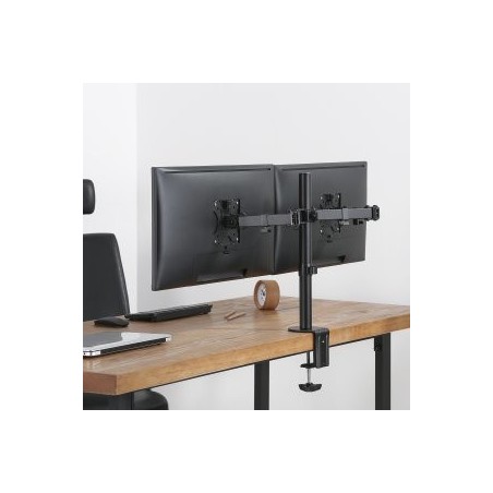 Soporte de sobremesa maclean para 2 monitores lcd mc-884