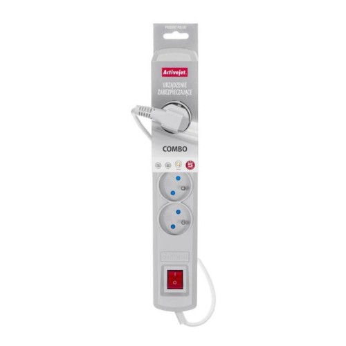 Activejet acp-5gn 3m sz base múltiple 5 salidas ac interior gris