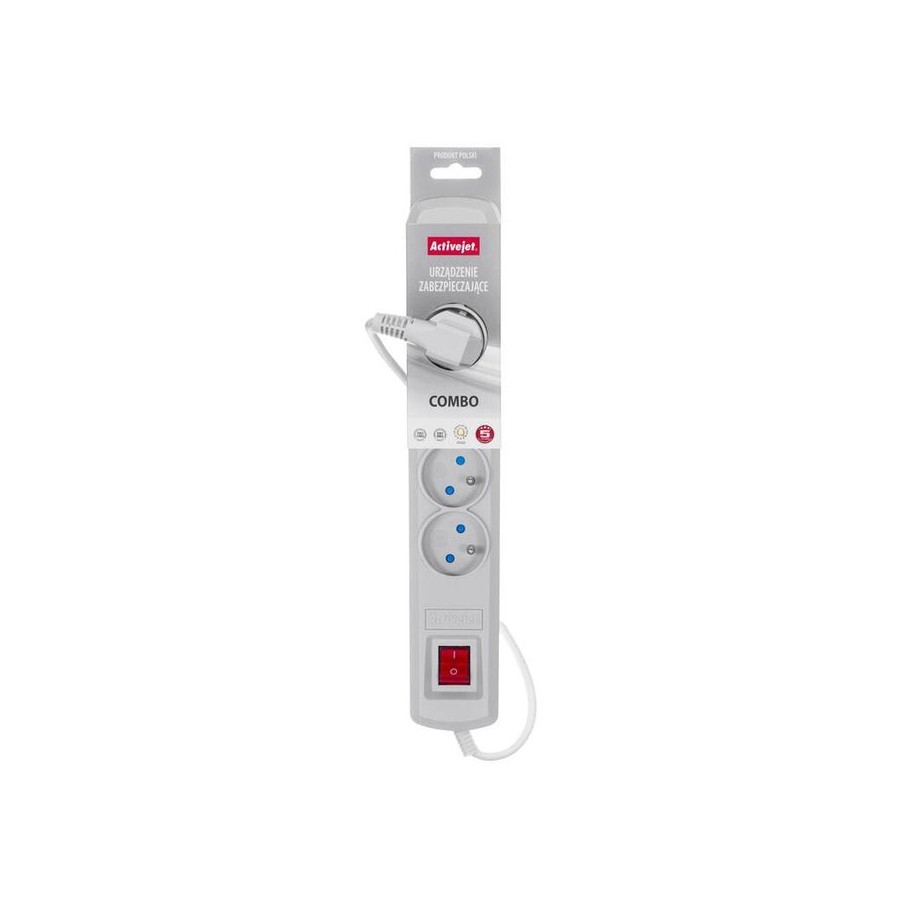 Activejet acp-5gn 3m sz base múltiple 5 salidas ac interior gris