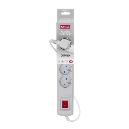 Activejet acp-5gn 3m sz base múltiple 5 salidas ac interior gris