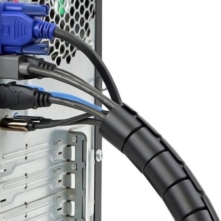 Aisens organizador de cable en espiral 25mm - 1m - negro