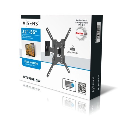 Aisens soporte eco giratorio - inclinable para monitor/tv 30kg (2 pivotes) (tv 32"-55") - negro