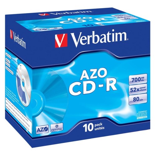 Verbatim cd-rom superazo crystal surface 52x 700mb 10 unidades